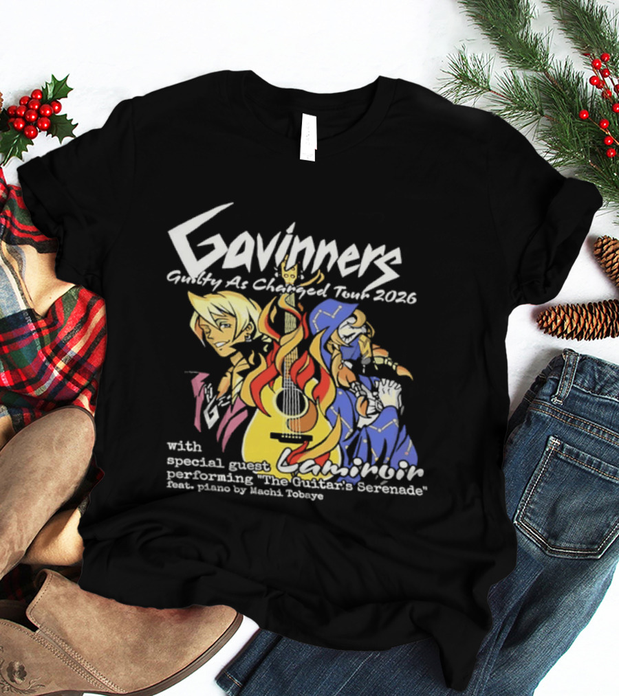 Gavinners Guilty As Charged Tour 2026 Special Guest Lamiroir Performing The Guitar's Serenade Machi Tobaye T-Shirt