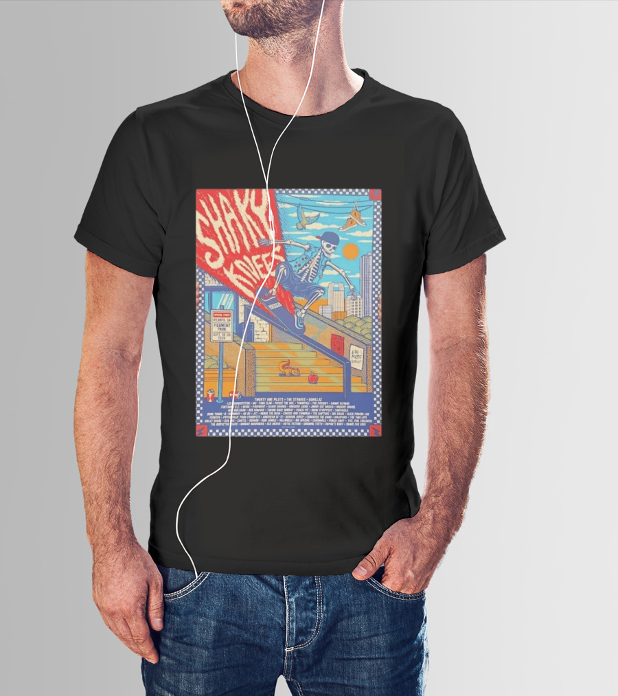Shaky Knees Music Festival 2026 Atlanta Piedmont Park Lineup Featuring Twenty One Pilots The Strokes Gorillaz T-Shirt