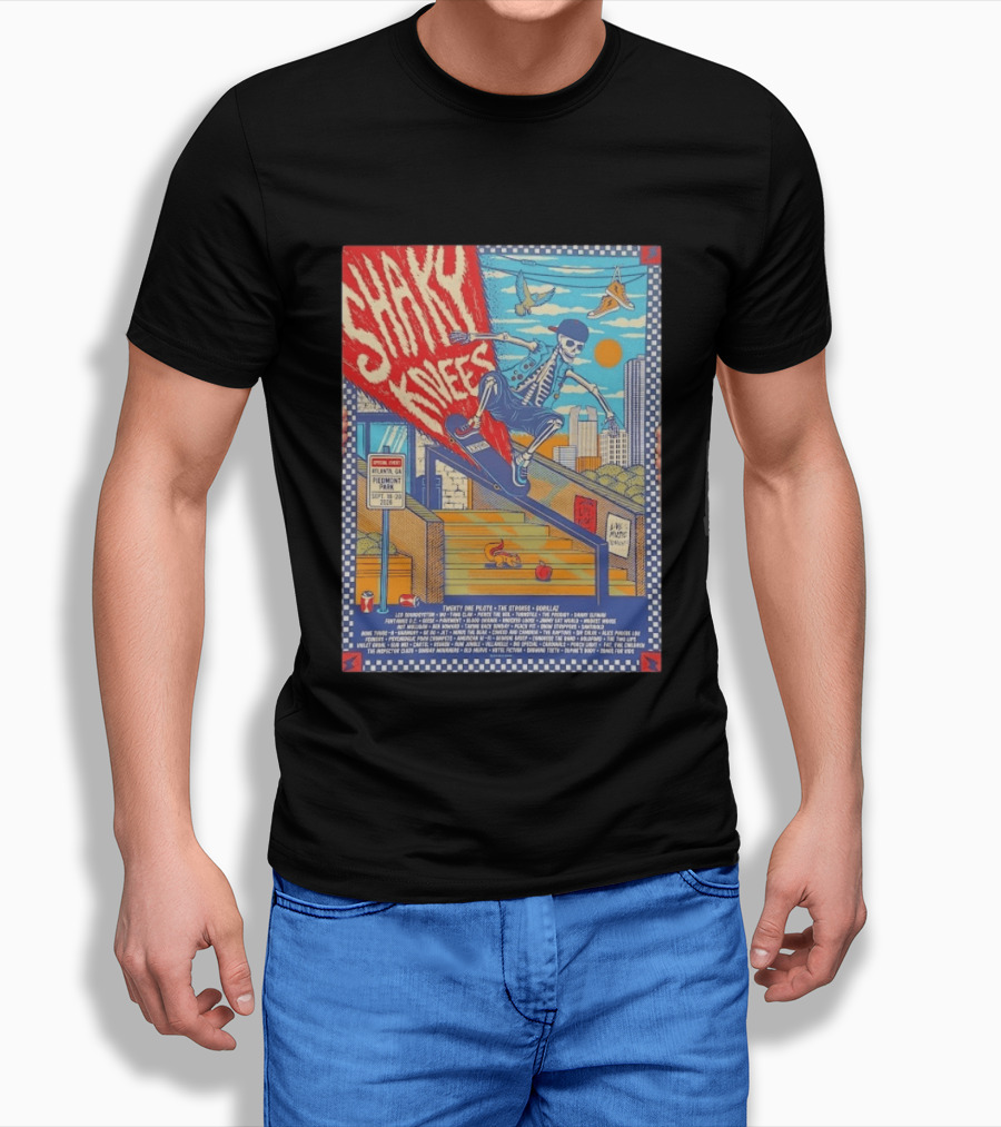 Shaky Knees Music Festival 2026 Atlanta Piedmont Park Lineup Featuring Twenty One Pilots The Strokes Gorillaz T-Shirt