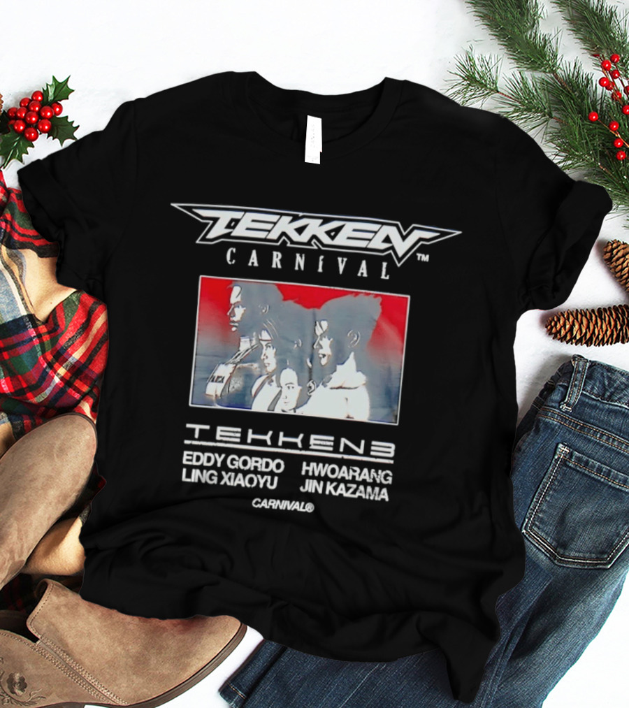 Tekken Carnival Featuring Eddy Gordo Hwoarang Ling Xiaoyu Jin Kazama T-Shirt