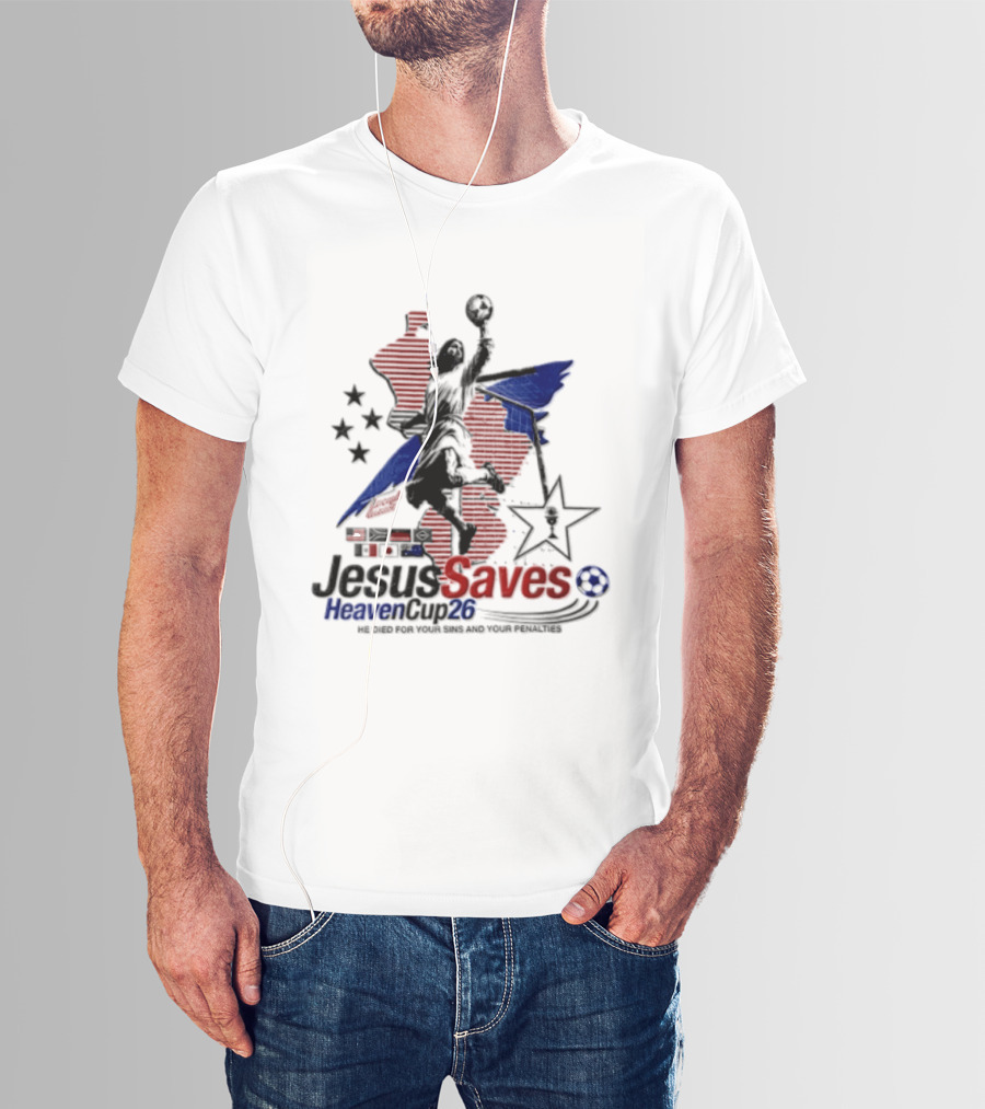 Jesus Saves Heaven Cup 26 Basketball Stars And Stripes T-Shirt