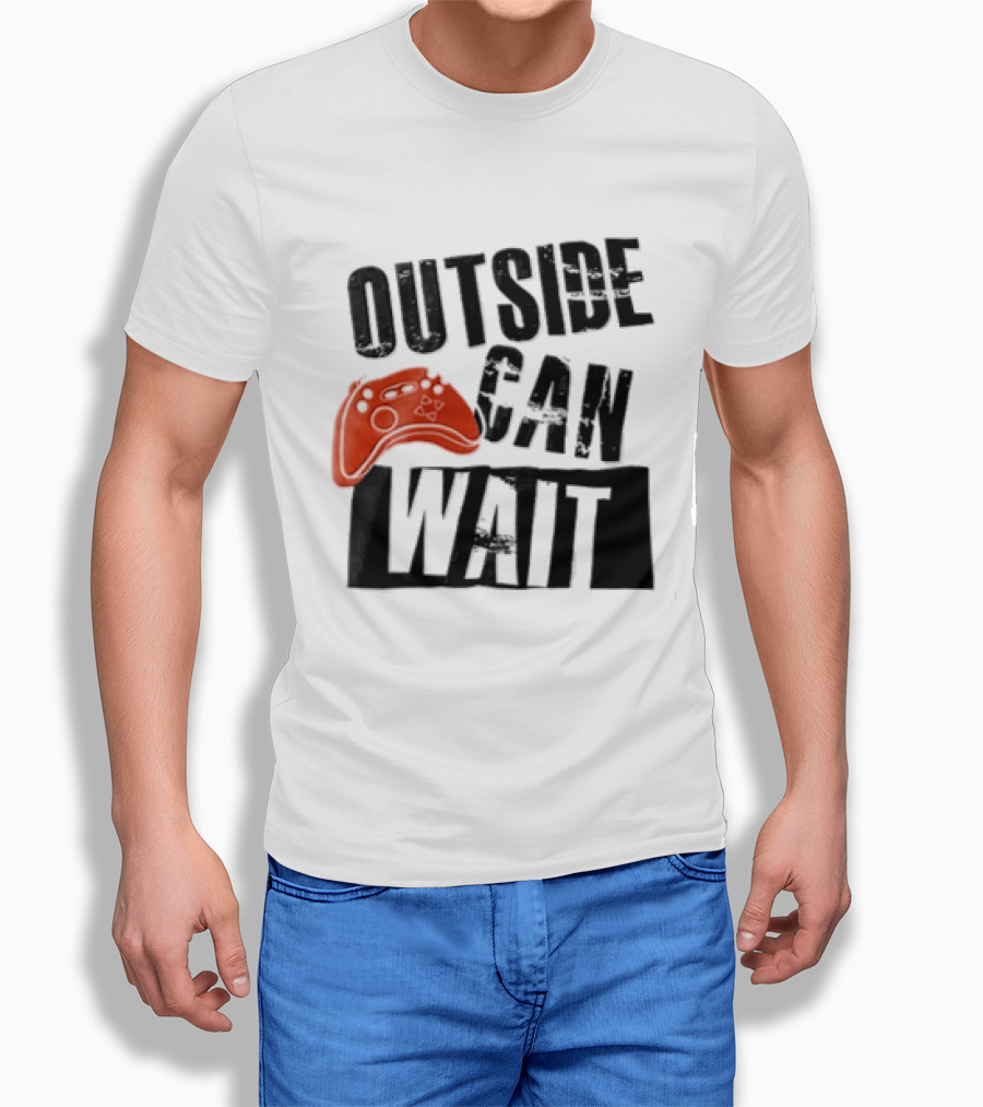 Outside Can Wait Video Game Controller T-Shirt