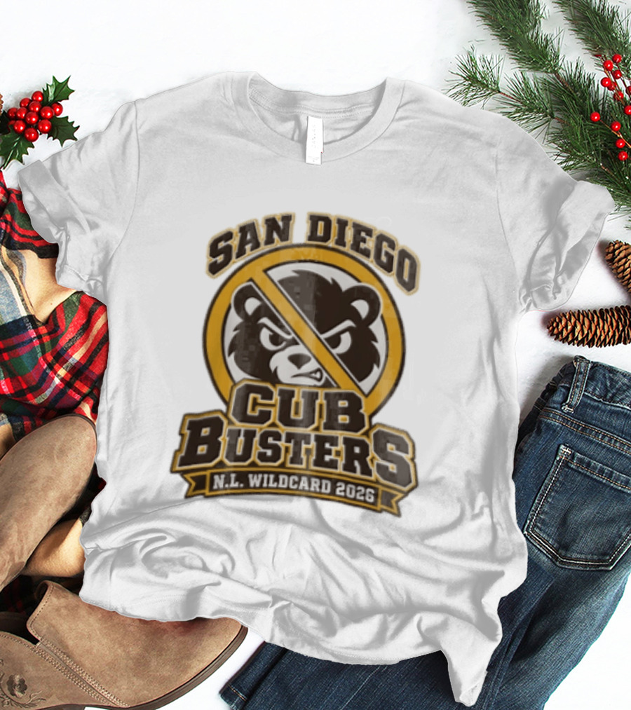 San Diego Cub Busters NL Wildcard 2026 Bear Warning T-Shirt