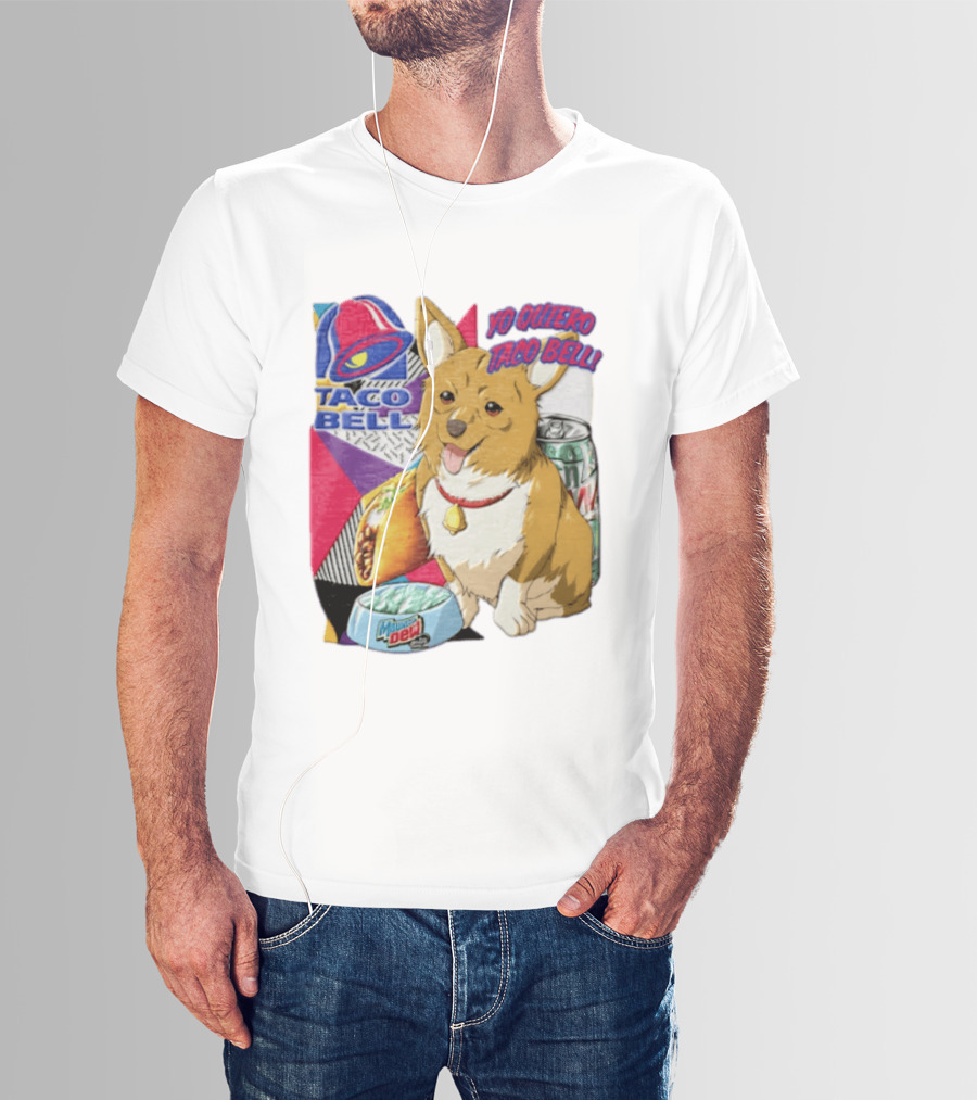 Taco Bell Yo Quiero Taco Bell Brown Corgi Dog Mountain Dew T-Shirt