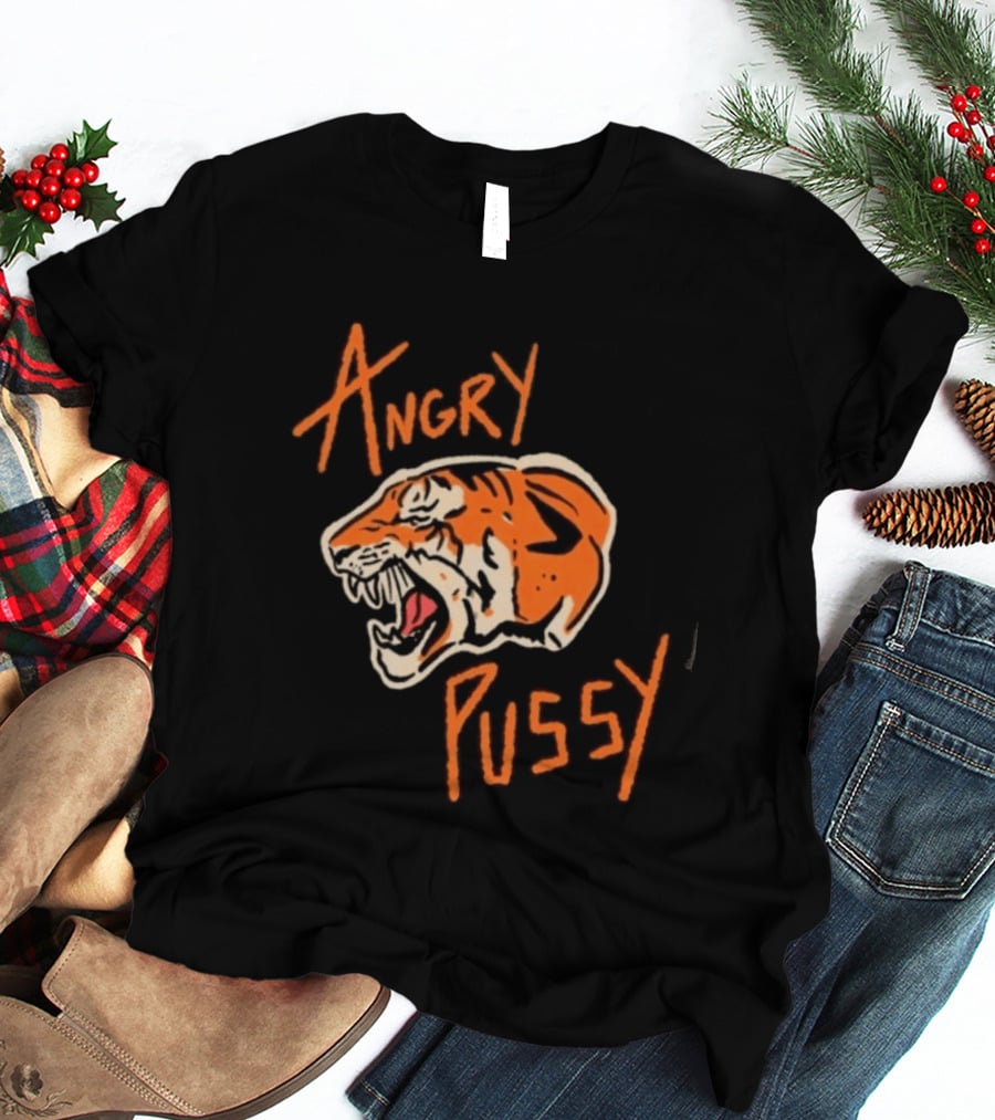 Angry Pussy Fierce Tiger Wild Cat Animal Predator T-Shirt