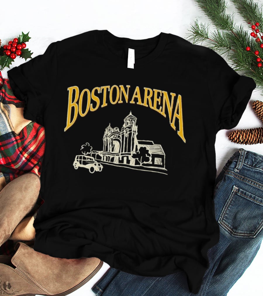 Boston Arena Massachusetts Historical Architecture And Vintage Car T-Shirt