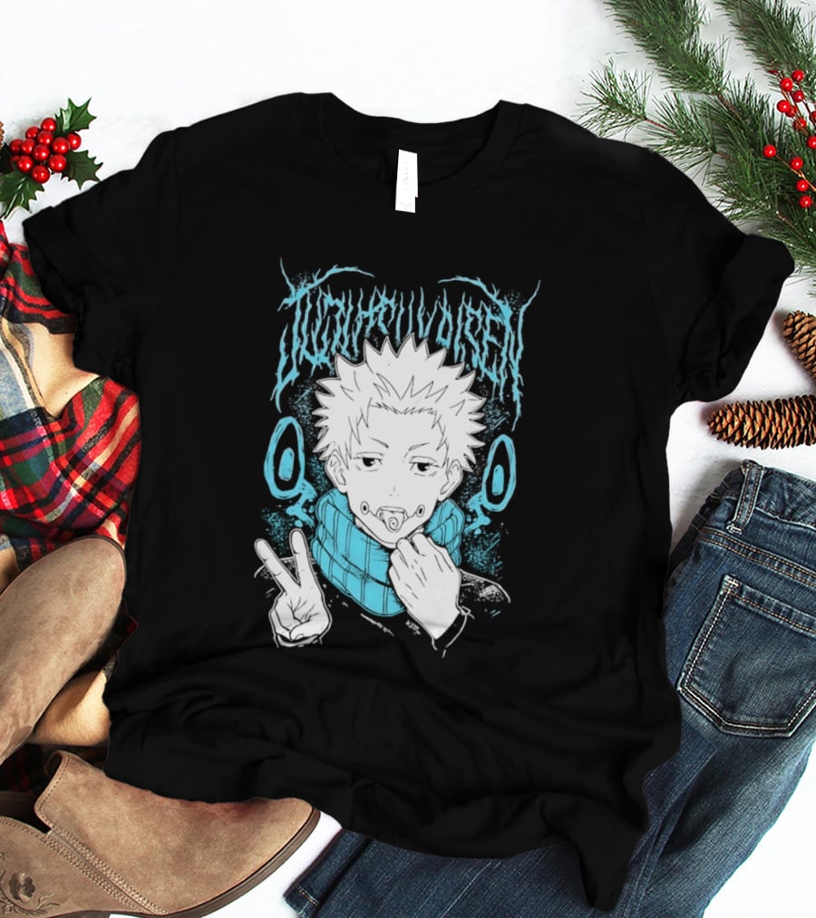 Jujutsu Kaisen Yuji Itadori Anime Manga Peace Sign T-Shirt
