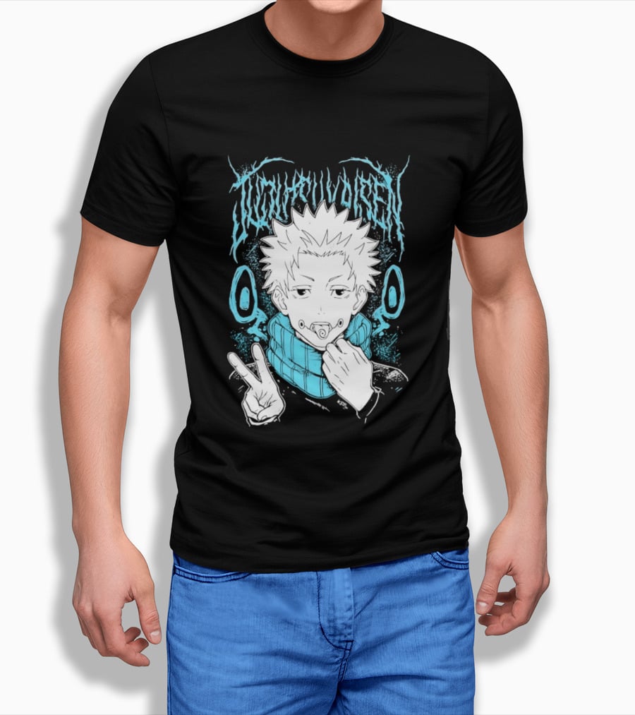 Jujutsu Kaisen Yuji Itadori Anime Manga Peace Sign T-Shirt