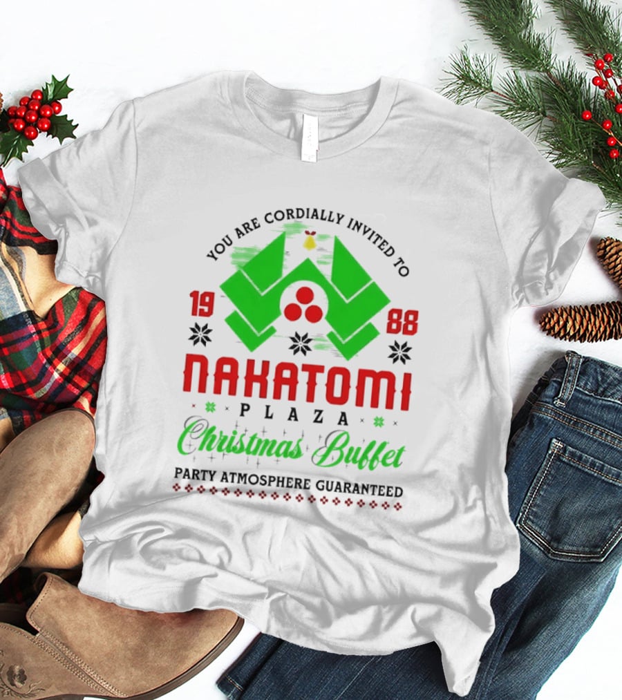 1988 Nakatomi Plaza Christmas Buffet Party Atmosphere Guaranteed Invitation T-Shirt