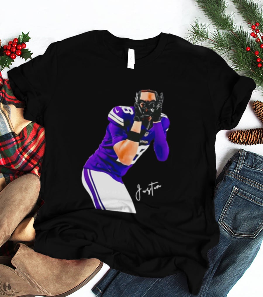 Justin Jefferson Signature Minnesota Vikings Football Player Pose T-Shirt