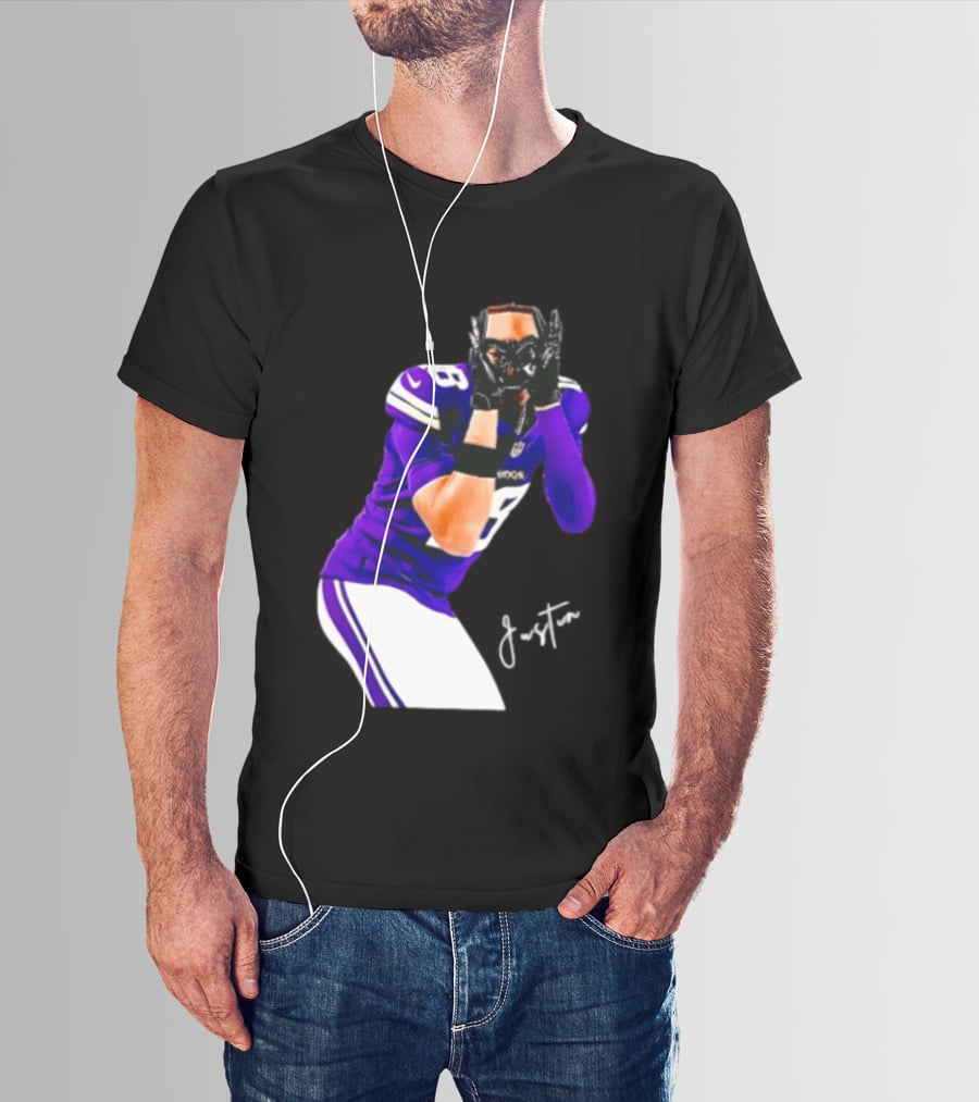 Justin Jefferson Signature Minnesota Vikings Football Player Pose T-Shirt
