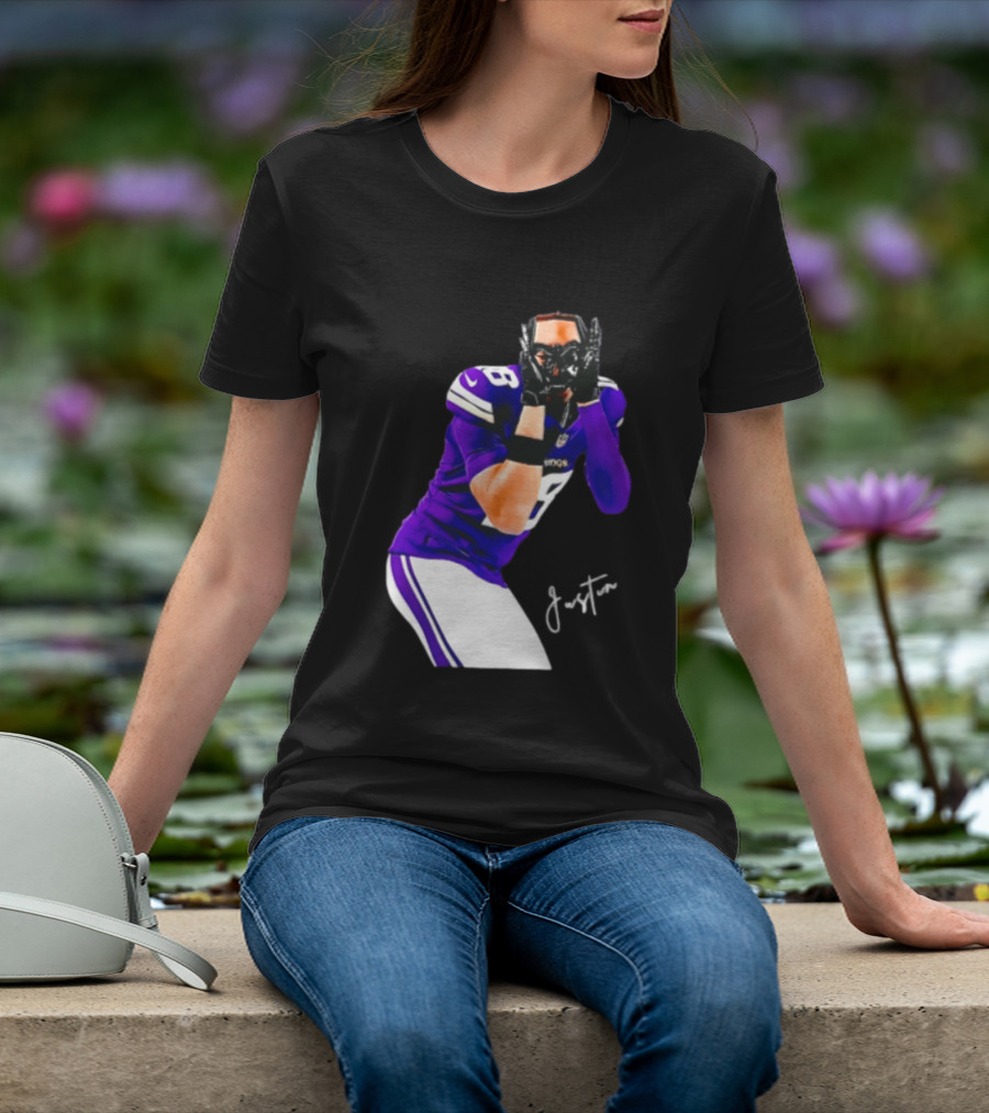 Justin Jefferson Signature Minnesota Vikings Football Player Pose T-Shirt