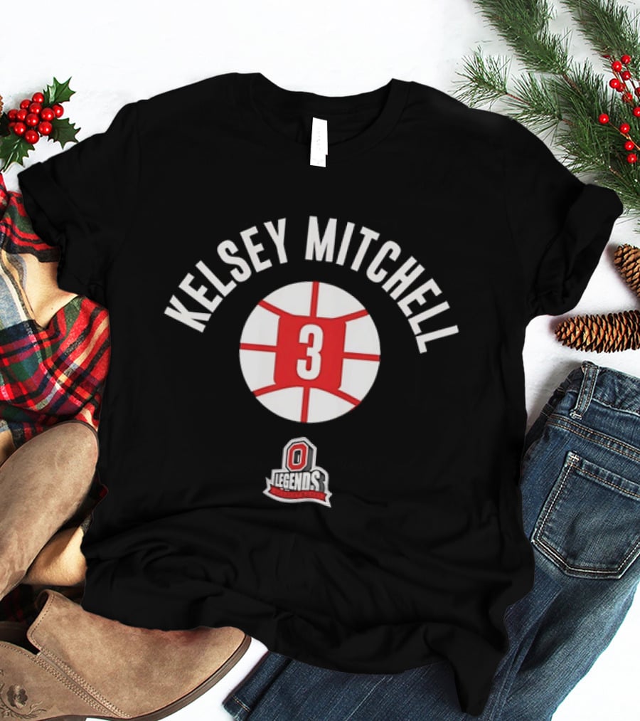 Kelsey Mitchell 3 Ohio State Buckeyes Scarlet And Gray Legends T-Shirt