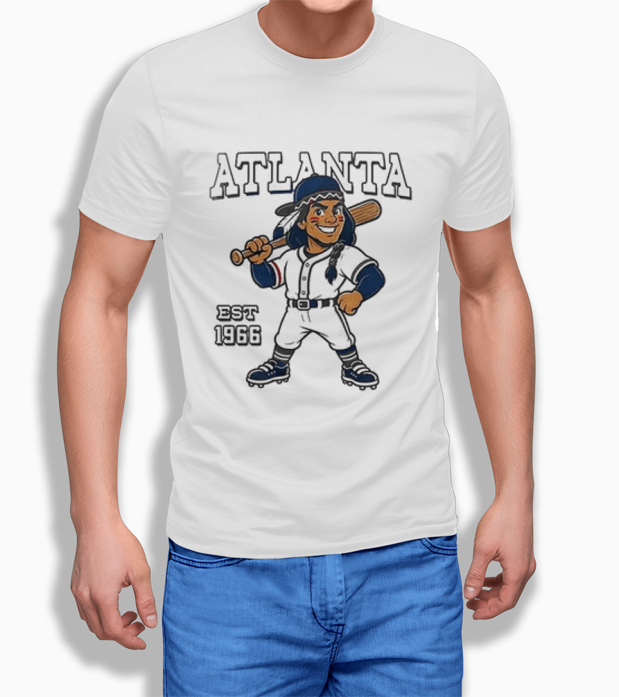Atlanta Braves Baseball Vintage 1966 With Cartoon Batter T-Shirt