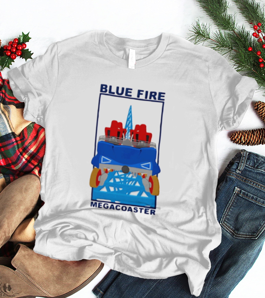 Blue Fire Megacoaster Roller Car T-Shirt
