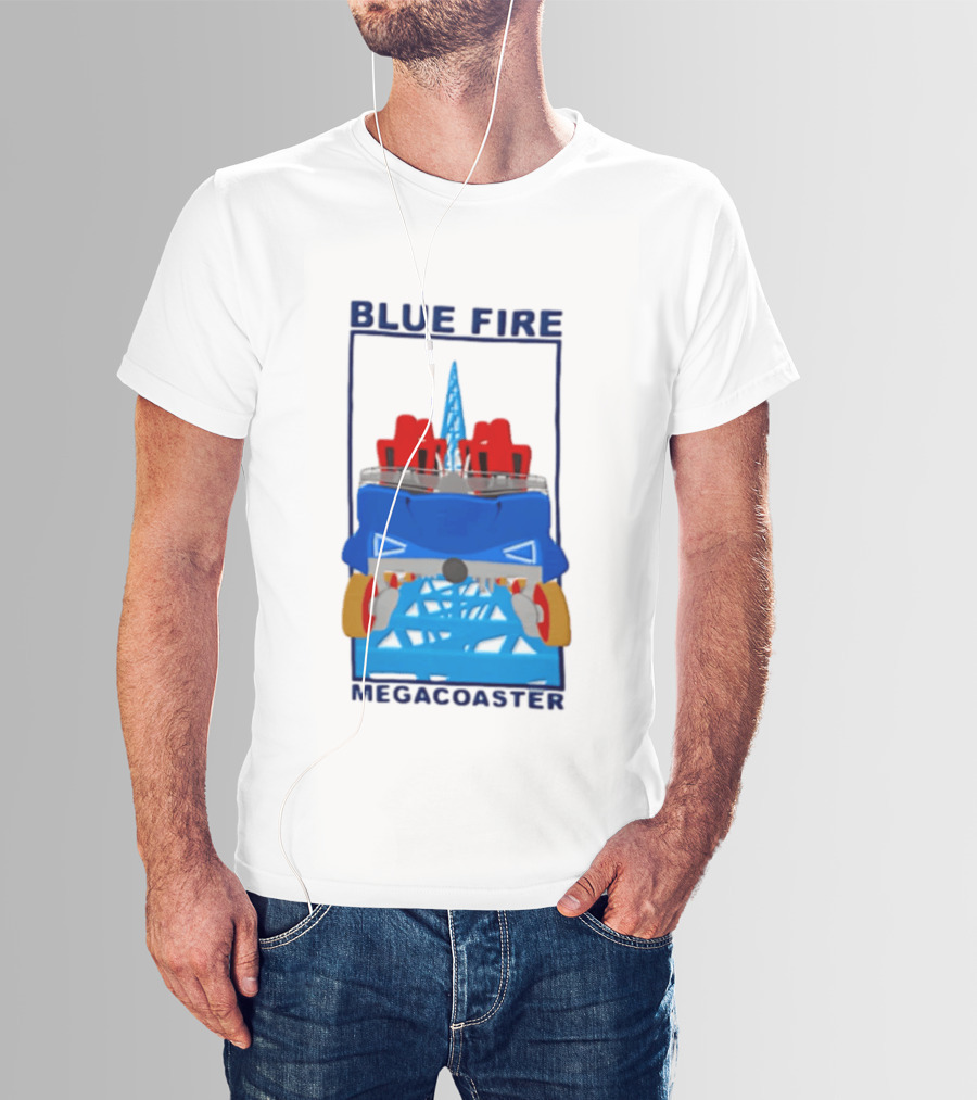 Blue Fire Megacoaster Roller Car T-Shirt