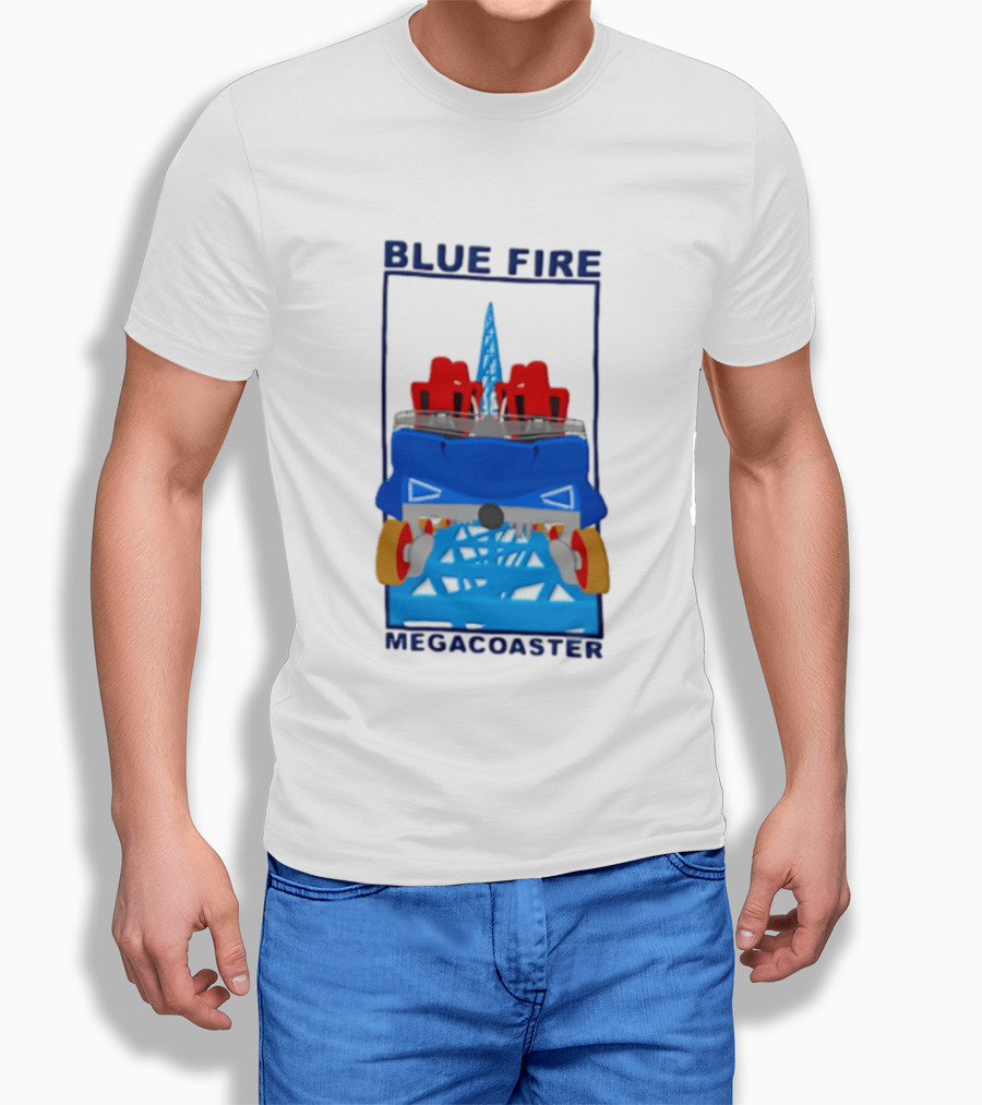 Blue Fire Megacoaster Roller Car T-Shirt