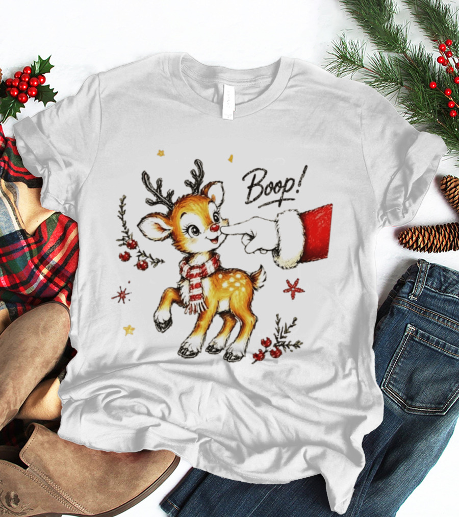 Boop Reindeer Santa Claus Hand Christmas Festive Holiday Magic T-Shirt