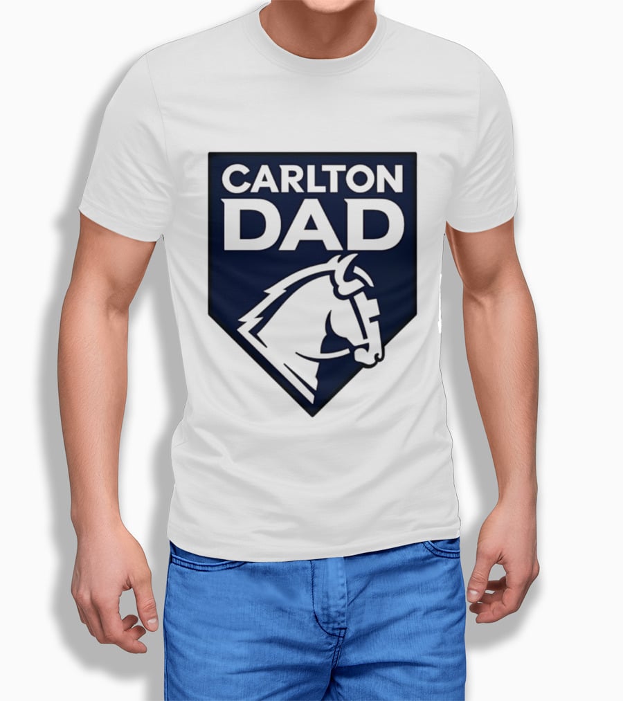 Carlton Dad AFL Father Football Club Horse T-Shirt