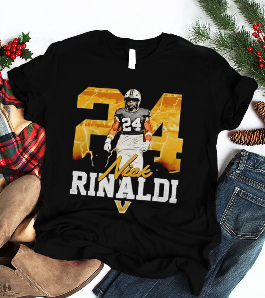 Nick Rinaldi 24 Vanderbilt Commodores NCAA Football Lightning T-Shirt
