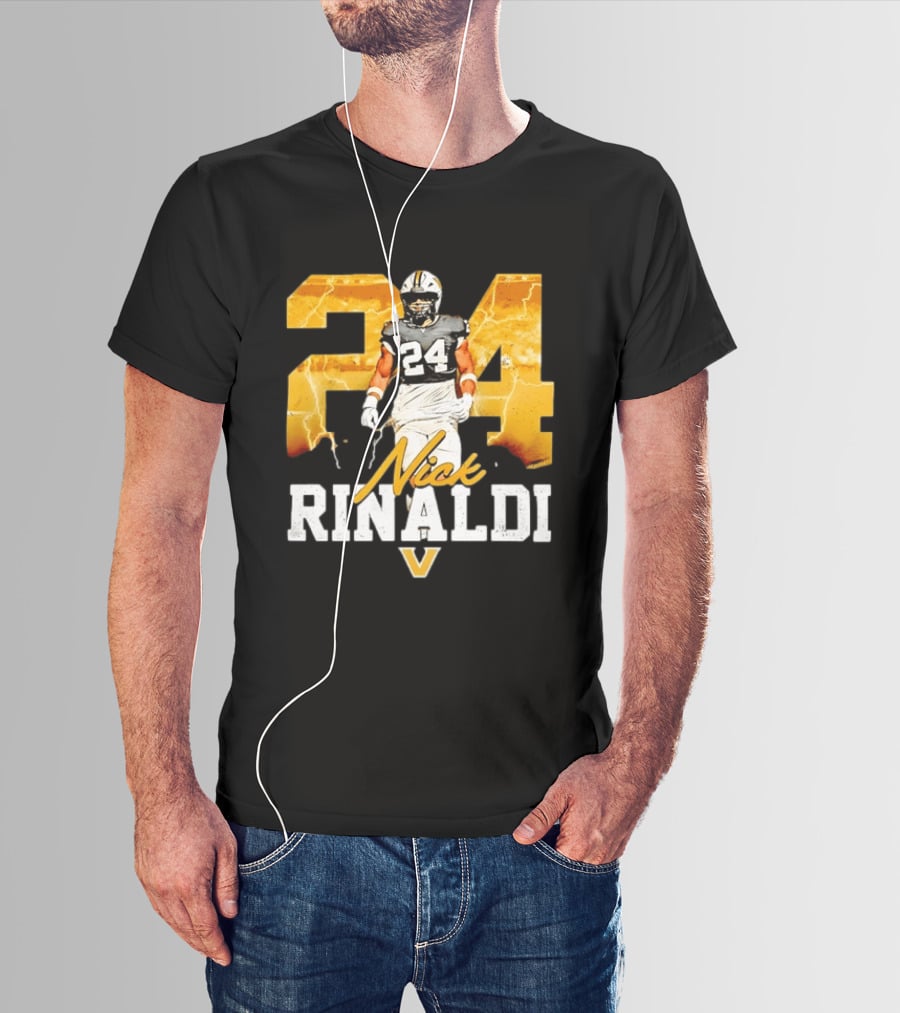 Nick Rinaldi 24 Vanderbilt Commodores NCAA Football Lightning T-Shirt