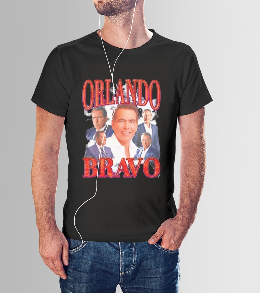 Orlando Bravo Red Text Multiple Portraits T-Shirt