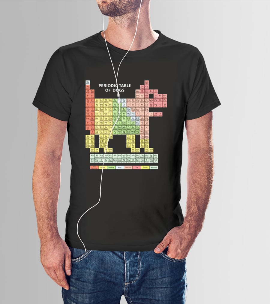 Periodic Table Of Dogs Breed Chart Non Sporting Hound Herding Misc Sporting Toy Terrier Working T-Shirt