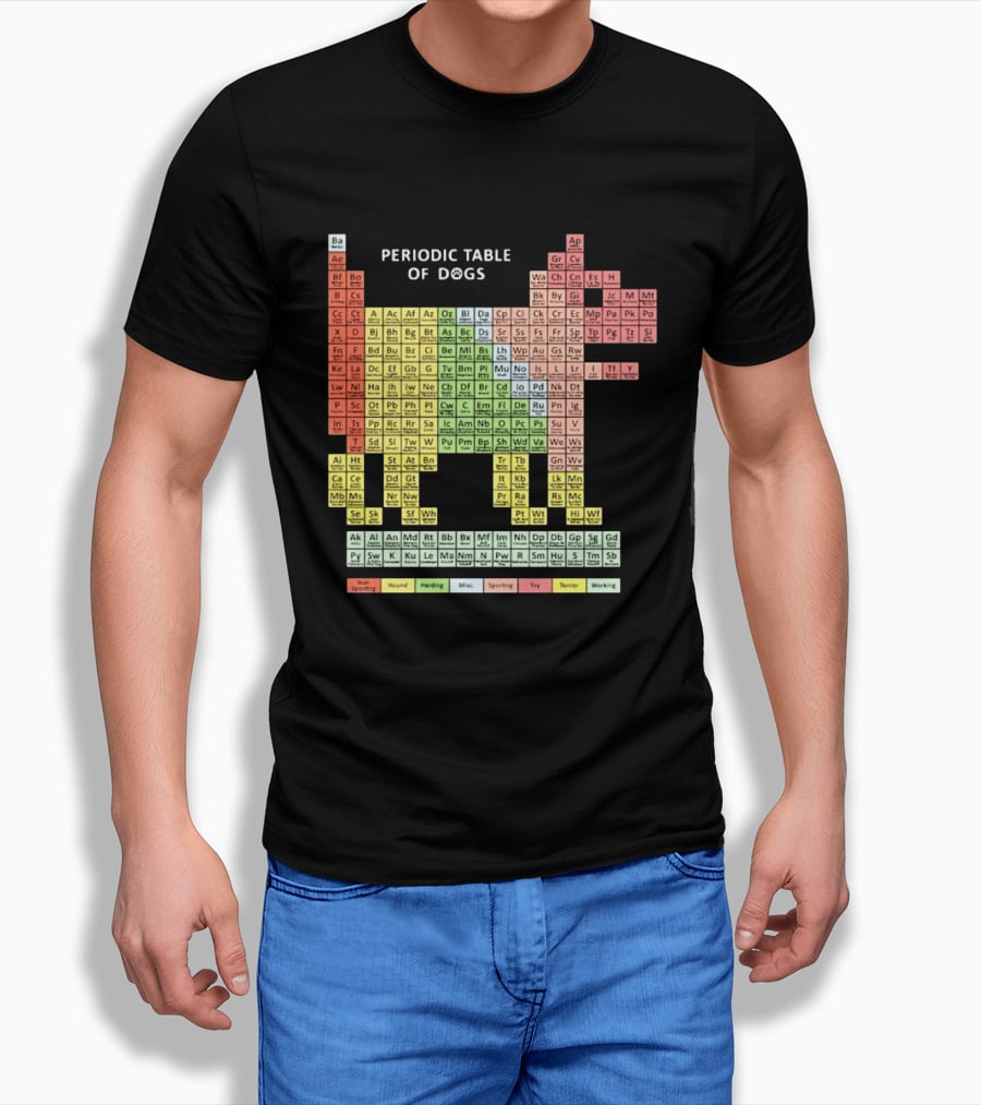 Periodic Table Of Dogs Breed Chart Non Sporting Hound Herding Misc Sporting Toy Terrier Working T-Shirt