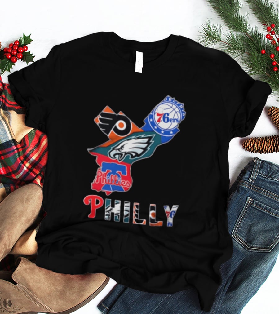 Philadelphia 76ers Flyers Eagles Phillies Philly Teams T-Shirt