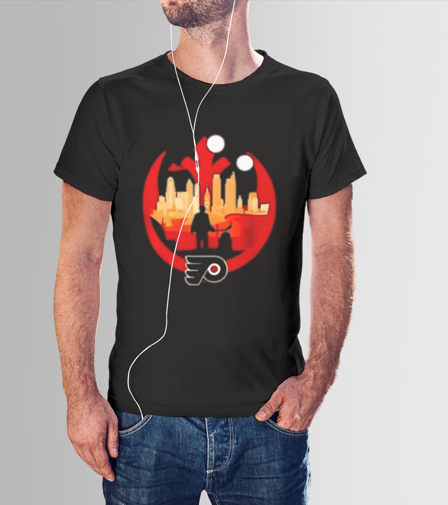 Philadelphia Flyers NHL Star Wars Rebel Alliance Skyline T-Shirt