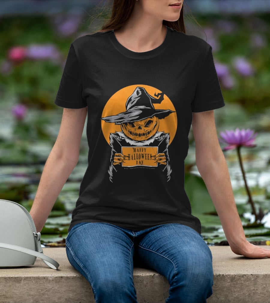 Halloween Pumpkin Witch Vintage Horror Comic Book T-Shirt