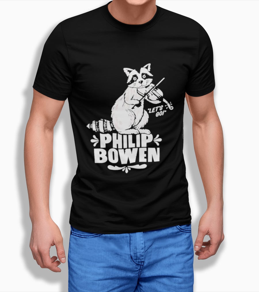 Philip Bowen Raccoon Playing Violin Let's Go T-Shirt