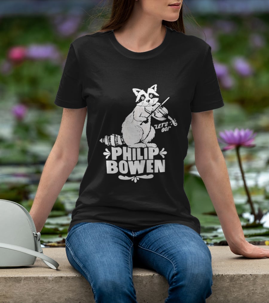 Philip Bowen Raccoon Playing Violin Let's Go T-Shirt