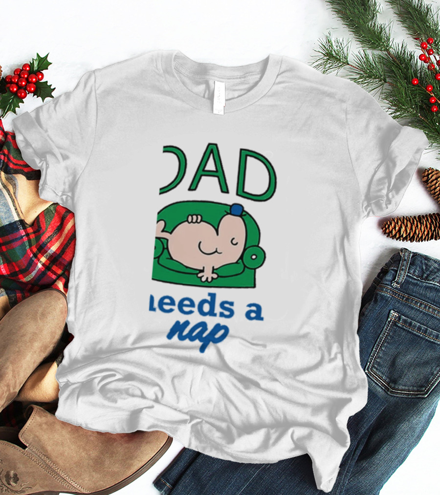 Dad Needs A Nap Cute Cartoon Sleeping Couch T-Shirt