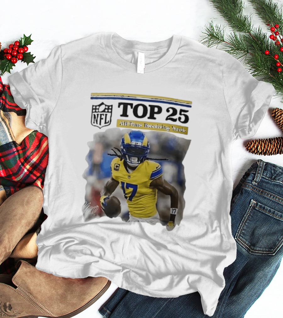 NFL Top 25 All Time Receiving Yards 17 T-Shirt