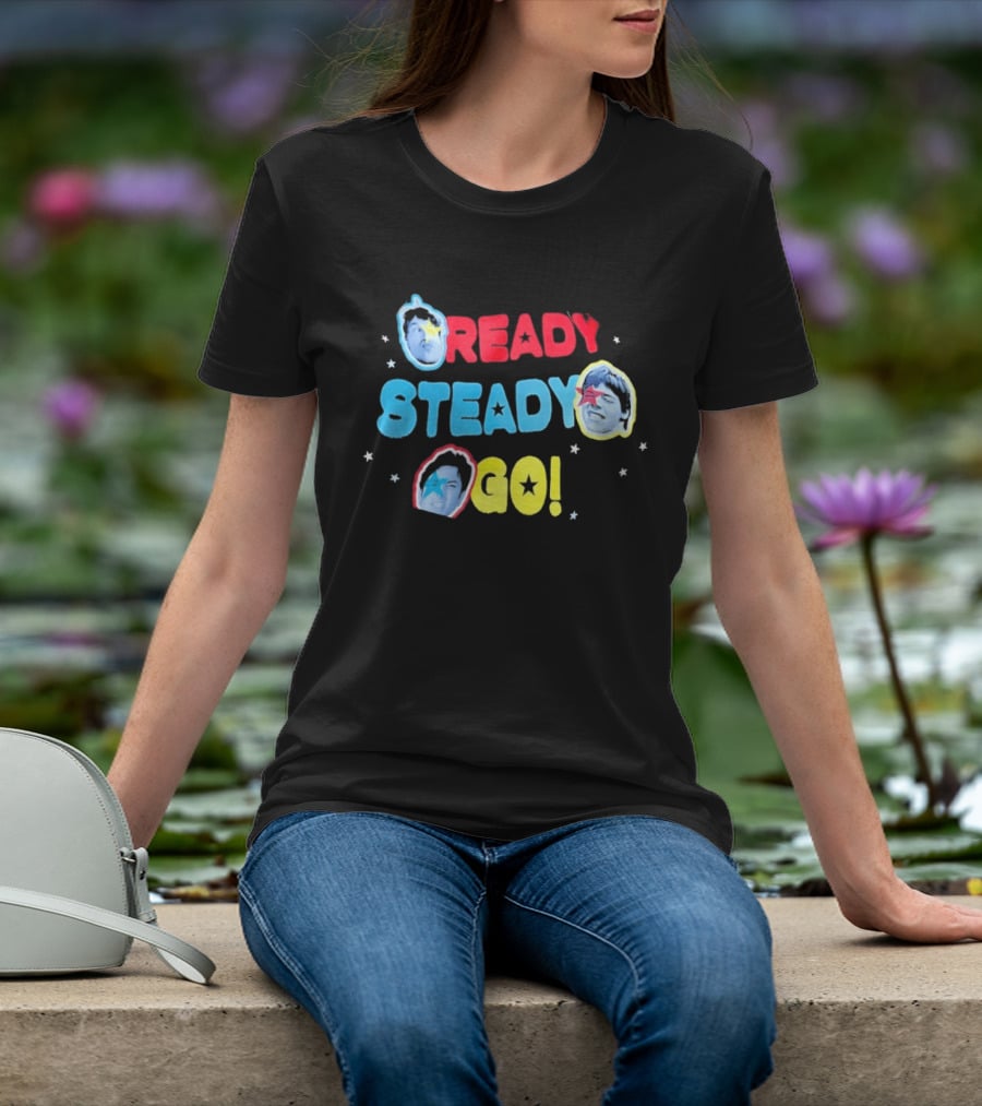 Ready Steady Go Friends Pop Music Colorful Star Portraits T-Shirt