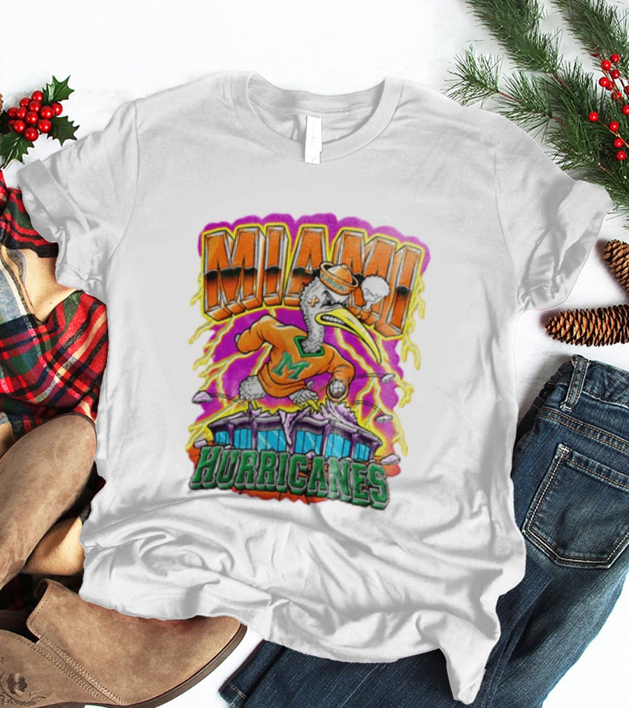 Miami Hurricanes Vintage Style Go Canes U Throwback T-Shirt