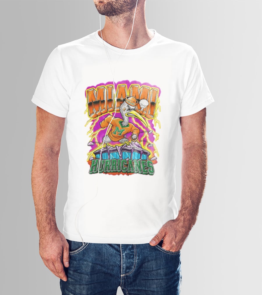 Miami Hurricanes Vintage Style Go Canes U Throwback T-Shirt