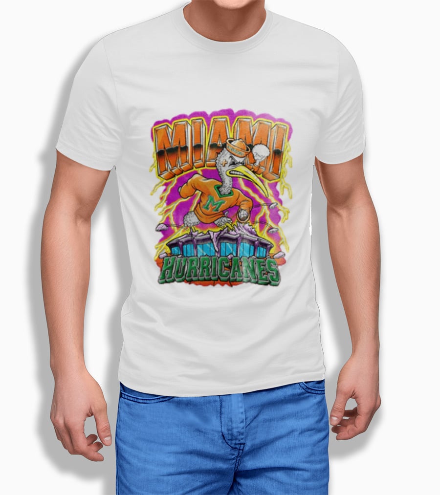 Miami Hurricanes Vintage Style Go Canes U Throwback T-Shirt
