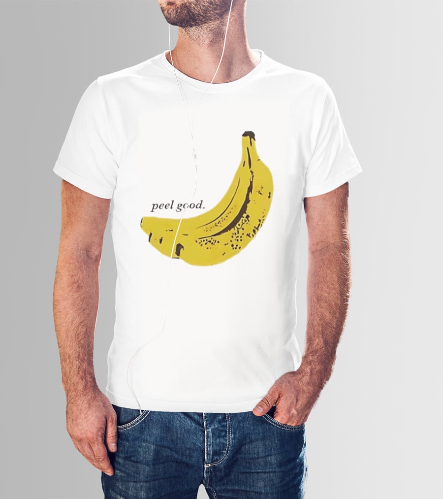 Peel Good Banana Fruit Minimalist Yellow T-Shirt