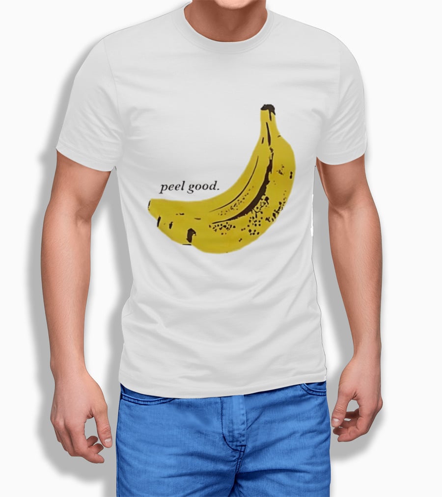 Peel Good Banana Fruit Minimalist Yellow T-Shirt