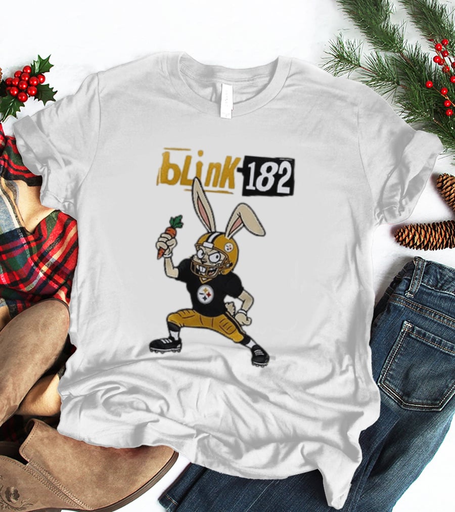 Blink 182 Pittsburgh Steelers Rabbit Football T-Shirt