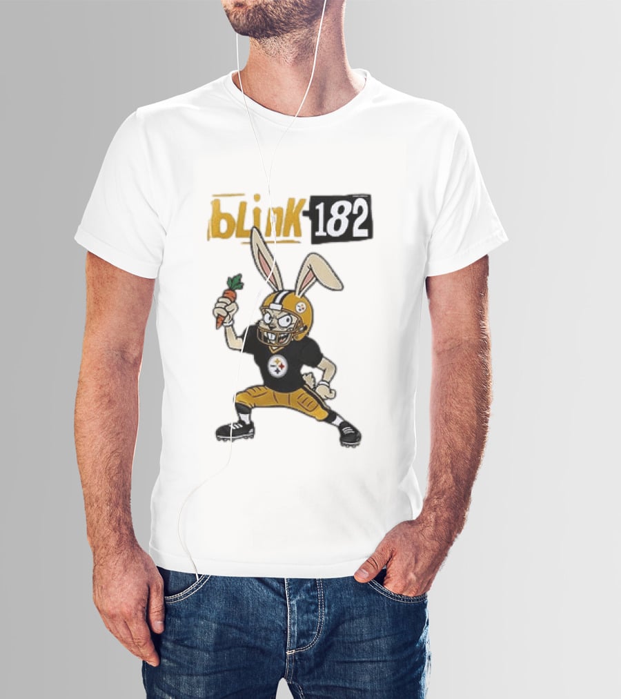Blink 182 Pittsburgh Steelers Rabbit Football T-Shirt