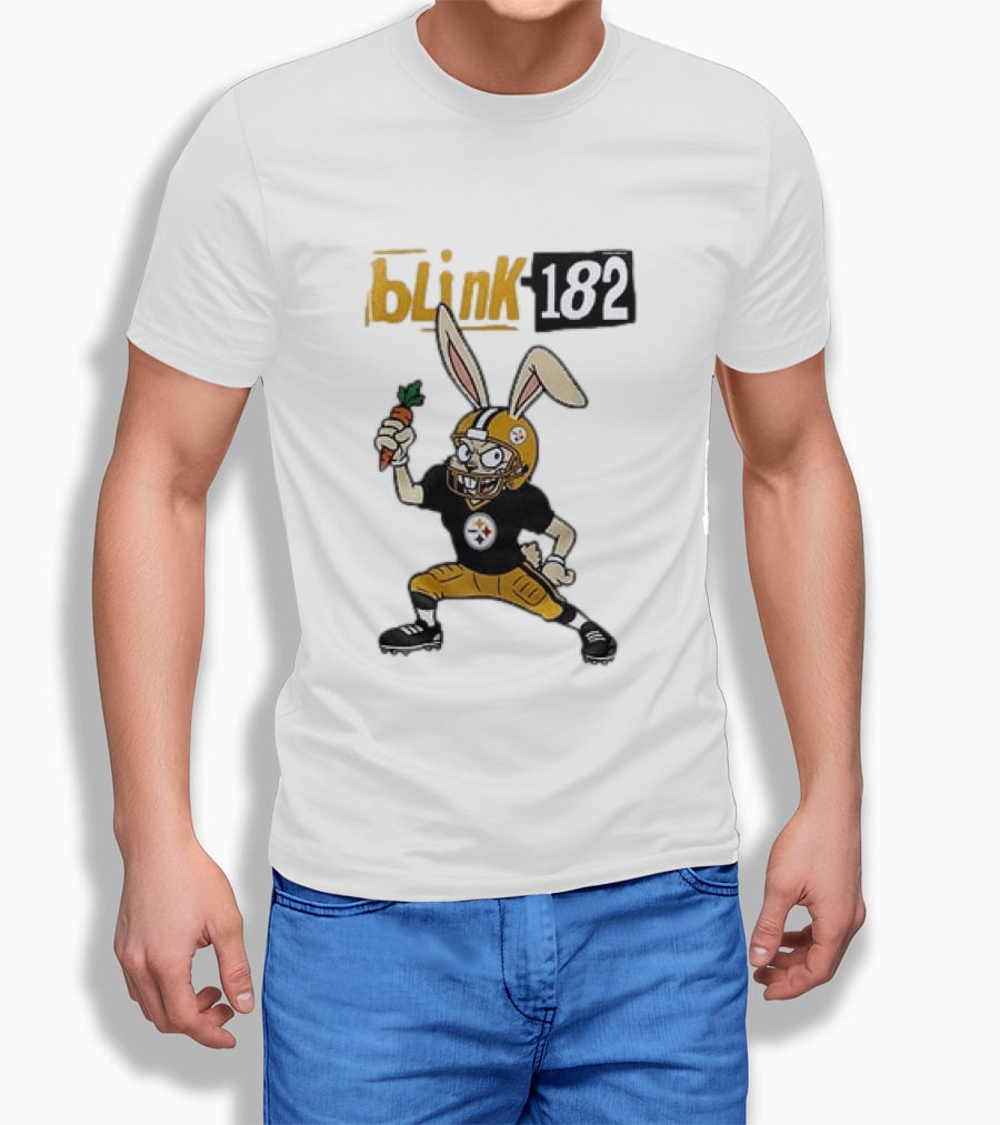 Blink 182 Pittsburgh Steelers Rabbit Football T-Shirt