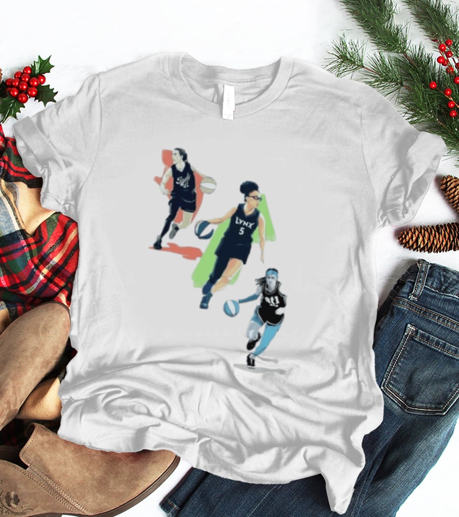 WNBA Players Indy 22 Lynx 5 Atlanta 10 Basketball Action T-Shirt