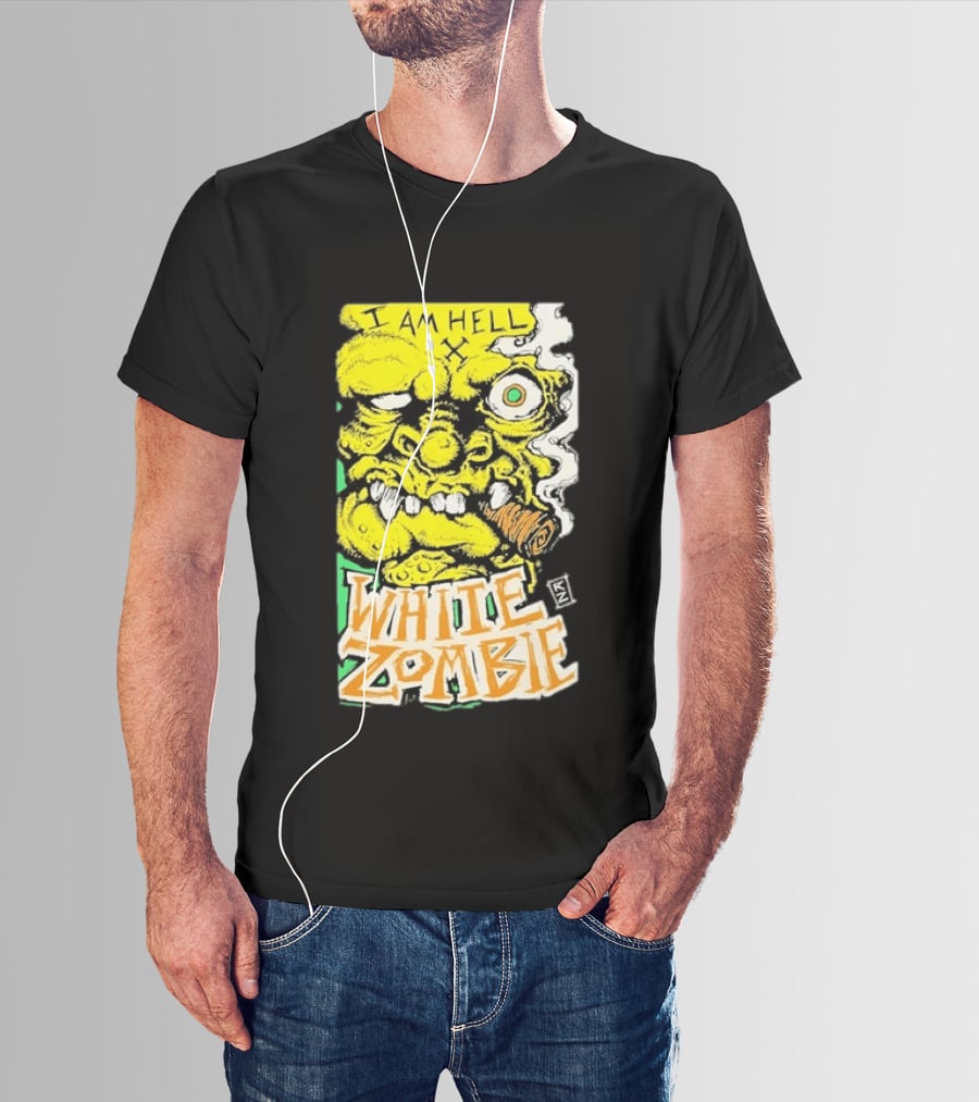 White Zombie I Am Hell Heavy Metal Band Artwork Monster Face T-Shirt