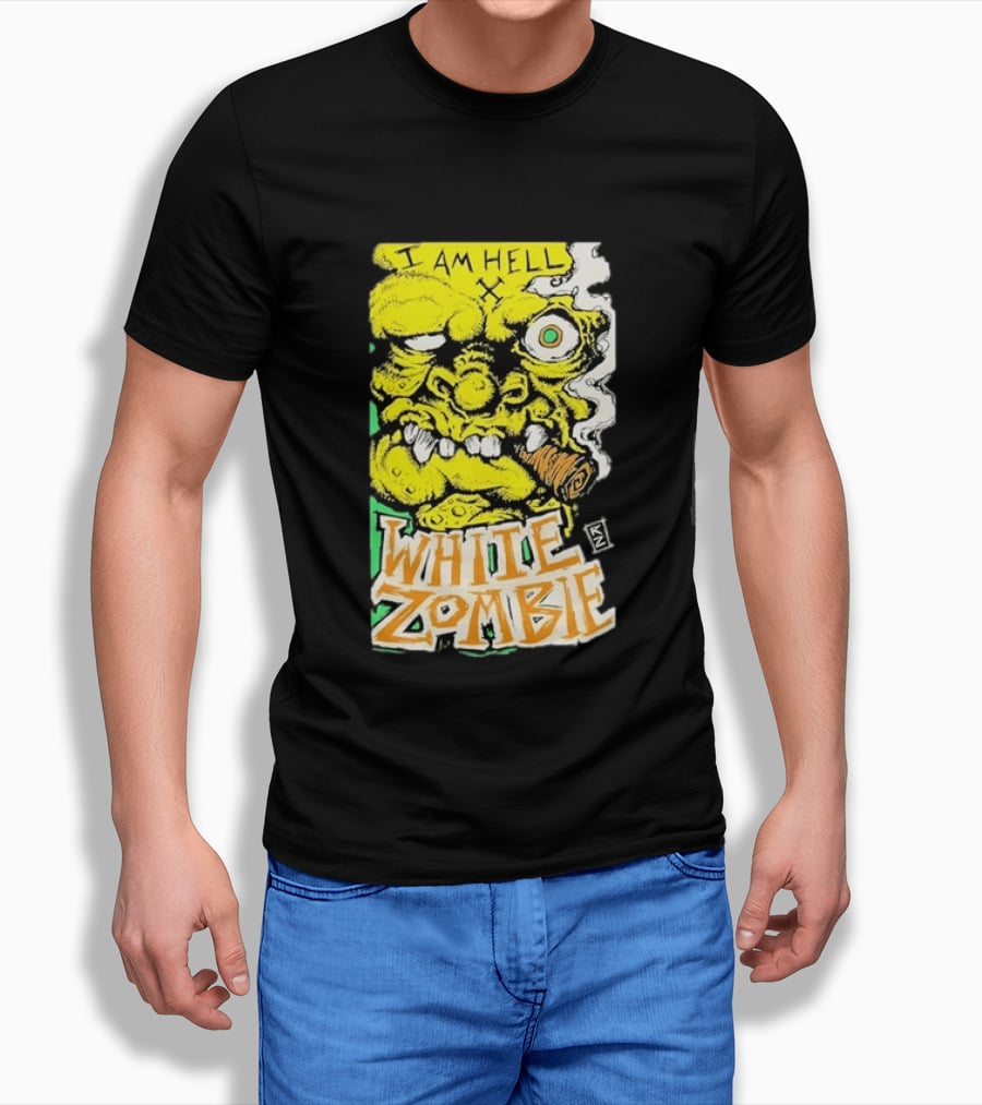 White Zombie I Am Hell Heavy Metal Band Artwork Monster Face T-Shirt
