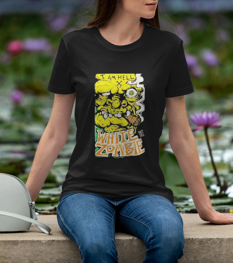 White Zombie I Am Hell Heavy Metal Band Artwork Monster Face T-Shirt