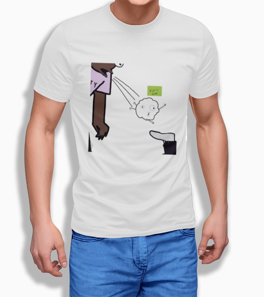 A'ja Wilson Pregame Gum Out Of Her Mouth Cartoon Style Humor T-Shirt
