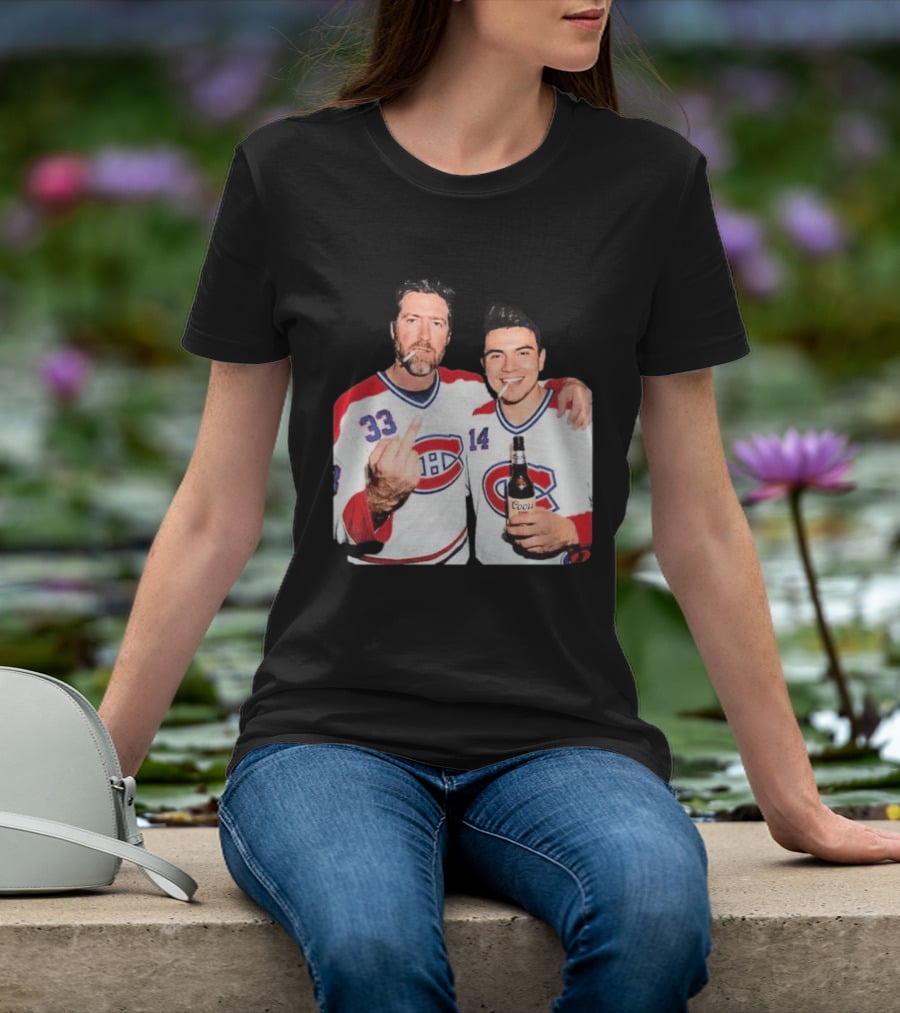 Patrick Roy Nick Suzuki Coors Montreal Canadiens Middle Finger Smoking T-Shirt